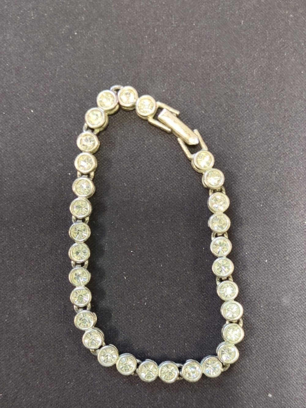 Sparkling Silver-Tone Tennis Bracelet with Clear Crystals